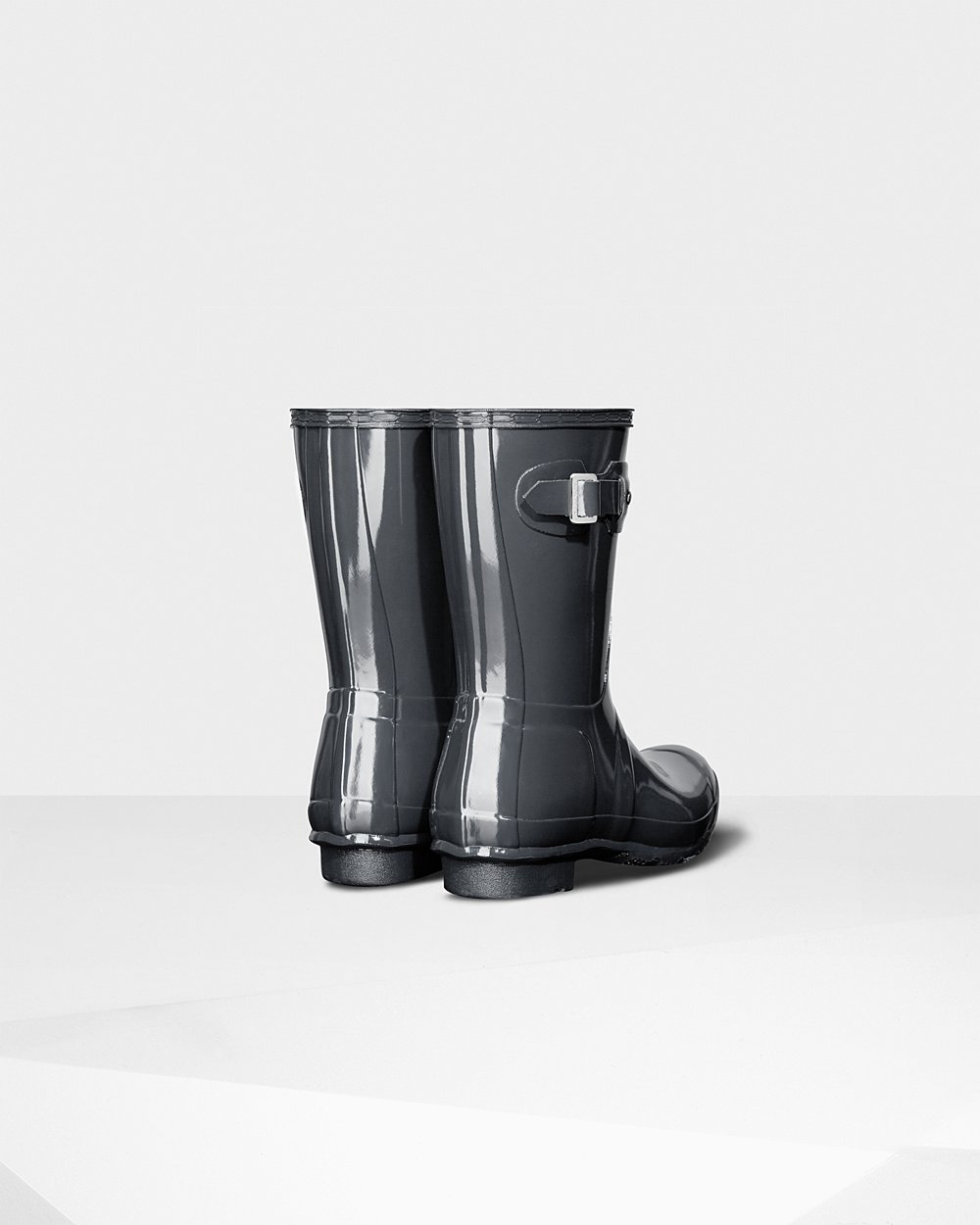 Hunter Original Gloss Short Rain Boots - Clearance Womens Grey - DVIUMY782